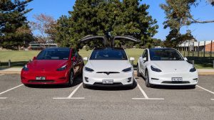3 luxury Tesla EV's